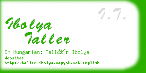ibolya taller business card